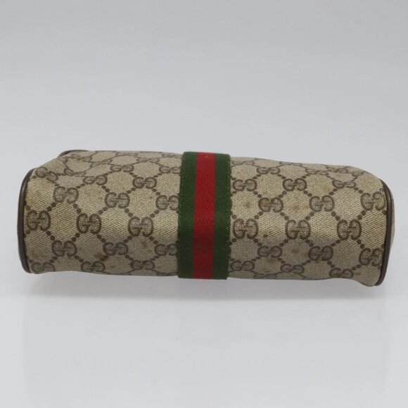 GUCCI GG Supreme Web Sherry Line Clutch Bag PVC Beige 89 01 012 Auth 112453 - Picture 10 of 16